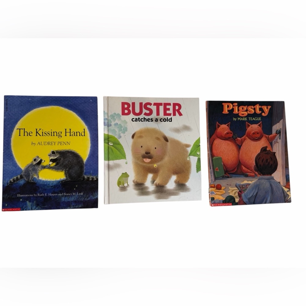 Children's Book Set - Buster Catches a Cold, The Kissing Hand, Pigsty